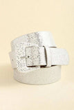 Glitter PU Leather Belt - Trendsi - Flyclothing LLC