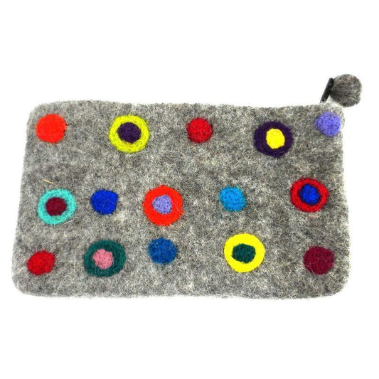 Polka Dot Felt Clutch - Global Groove Direct
