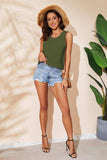 Buttoned Cutout Ribbed Trim Knit Tank - Trendsi - Flyclothing LLC