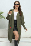 Lantern Sleeve Open Front Pocketed Cardigan - Trendsi - Flyclothing LLC