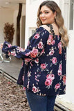 Plus Size Floral Flounce Sleeve Blouse - Trendsi - Flyclothing LLC