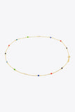 18K Gold-Plated Multicolored Bead Necklace - Trendsi