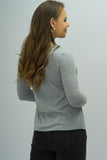 Buttoned Long Sleeve Round Neck Tee - Trendsi