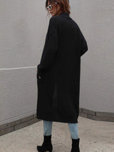 Waffle Knit Open Front Duster Cardigan With Pockets - Trendsi - Flyclothing LLC