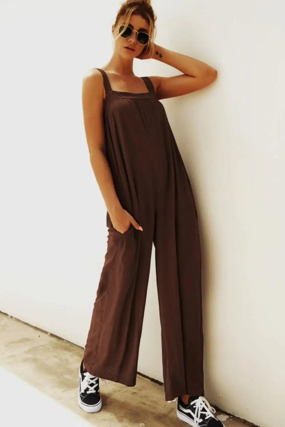 Wide Strap Wide Leg Jumpsuit - Trendsi - Flyclothing LLC
