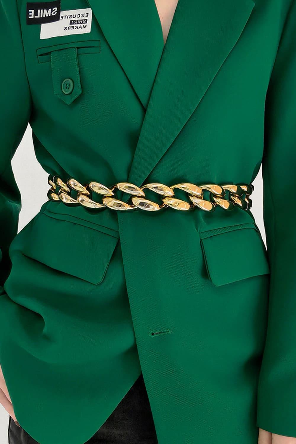 1.2" Width Acrylic Curb Chain Belt - Trendsi - Flyclothing LLC