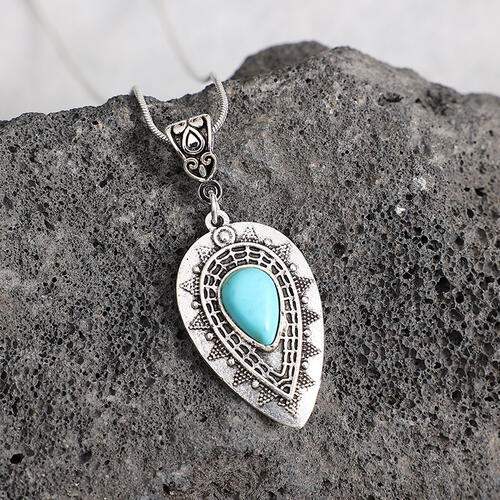 Geometric Alloy Pendant Necklace - Trendsi - Flyclothing LLC