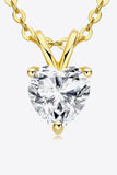 1 Carat Moissanite Heart-Shaped Pendant Necklace - Trendsi