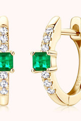 Lab-Grown Emerald Earrings - Trendsi - Flyclothing LLC