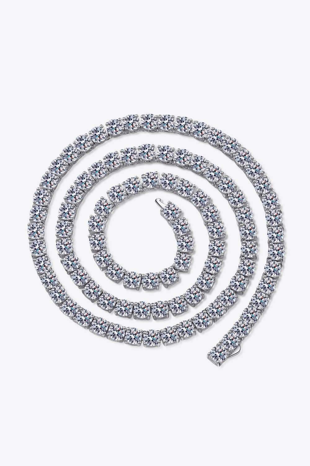 Moissanite Rhodium-Plated Necklace - Trendsi - Flyclothing LLC