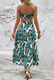 Botanical Print Cami and Tiered Skirt Set - Trendsi