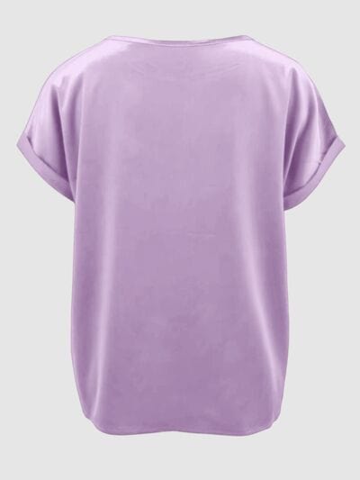 Round Neck Short Sleeve T-Shirt - Trendsi