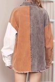 Color Block Collared Neck Jacket - Trendsi - Flyclothing LLC
