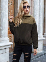 Pocketed Color Block Quarter Zip Hoodie - Trendsi - Flyclothing LLC