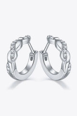 Moissanite Twisted Platinum-Plated Earrings - Trendsi - Flyclothing LLC