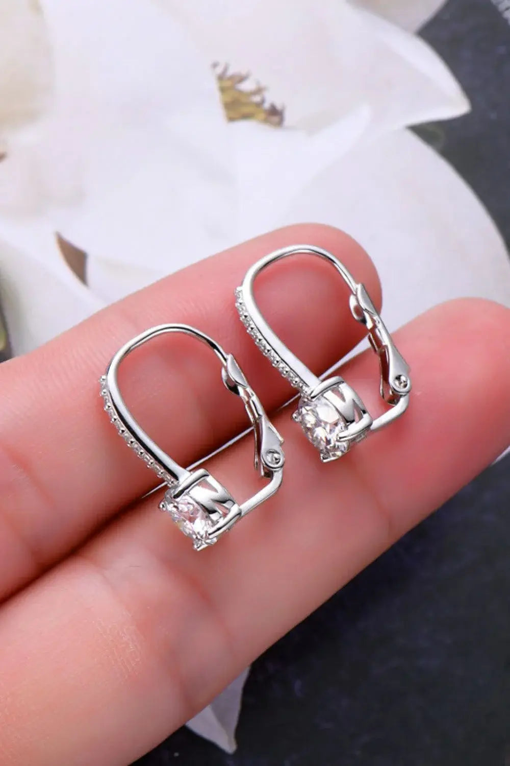 2 Carat Moissanite 925 Sterling Silver Earrings - Trendsi - Flyclothing LLC