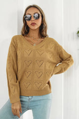 V-Neck Drop Shoulder Sweater - Trendsi - Flyclothing LLC