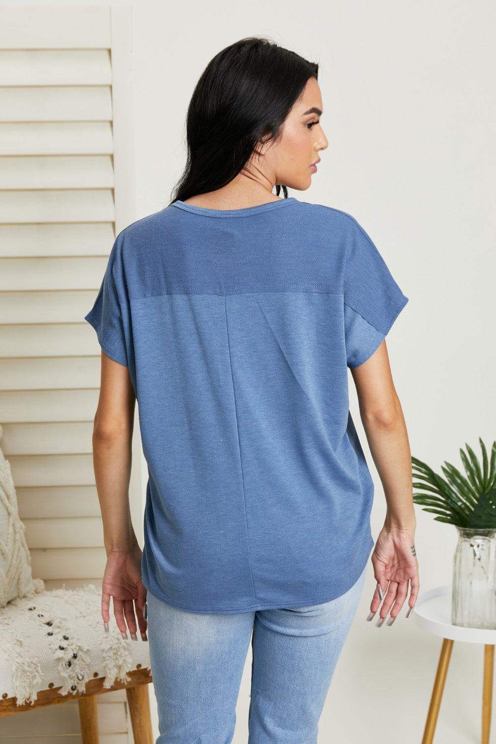 Sew In Love Stay and Chat Love Full Size Pocket Tee - Trendsi - Flyclothing LLC