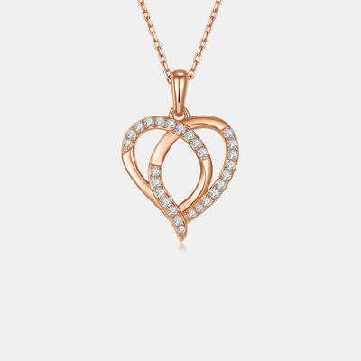 Moissanite 925 Sterling Silver Heart Shape Necklace - Trendsi - Flyclothing LLC
