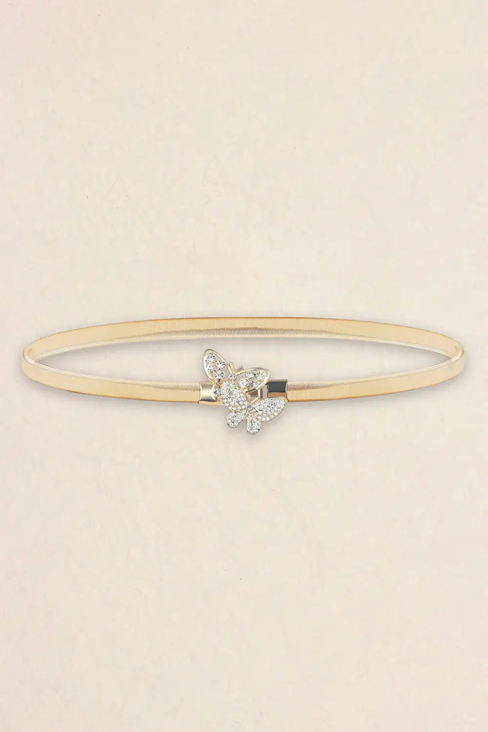 Rhinestone Butterfly Elastic Metal Belt - Trendsi - Flyclothing LLC