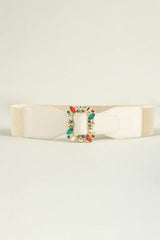 Multicolored Leaf Buckle Elastic Belt - Trendsi - Flyclothing LLC