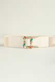 Multicolored Leaf Buckle Elastic Belt - Trendsi