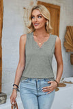 Heathered Notched Wide Strap Tank - Trendsi - Flyclothing LLC