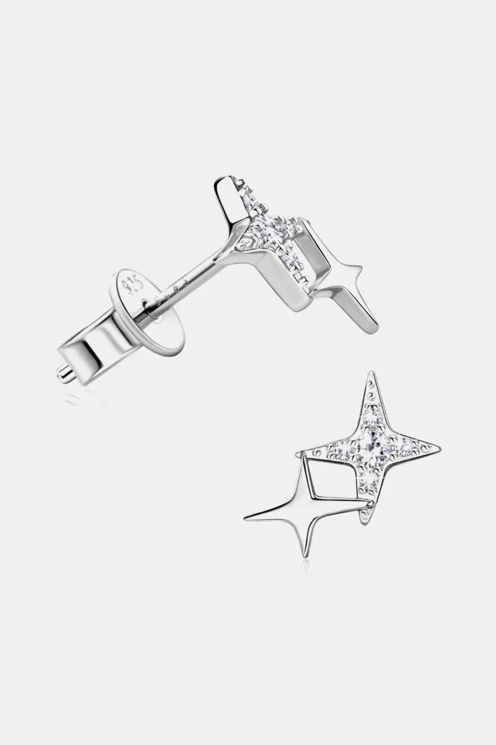 Moissanite 925 Sterling Silver Star Shape Earrings - Trendsi - Flyclothing LLC