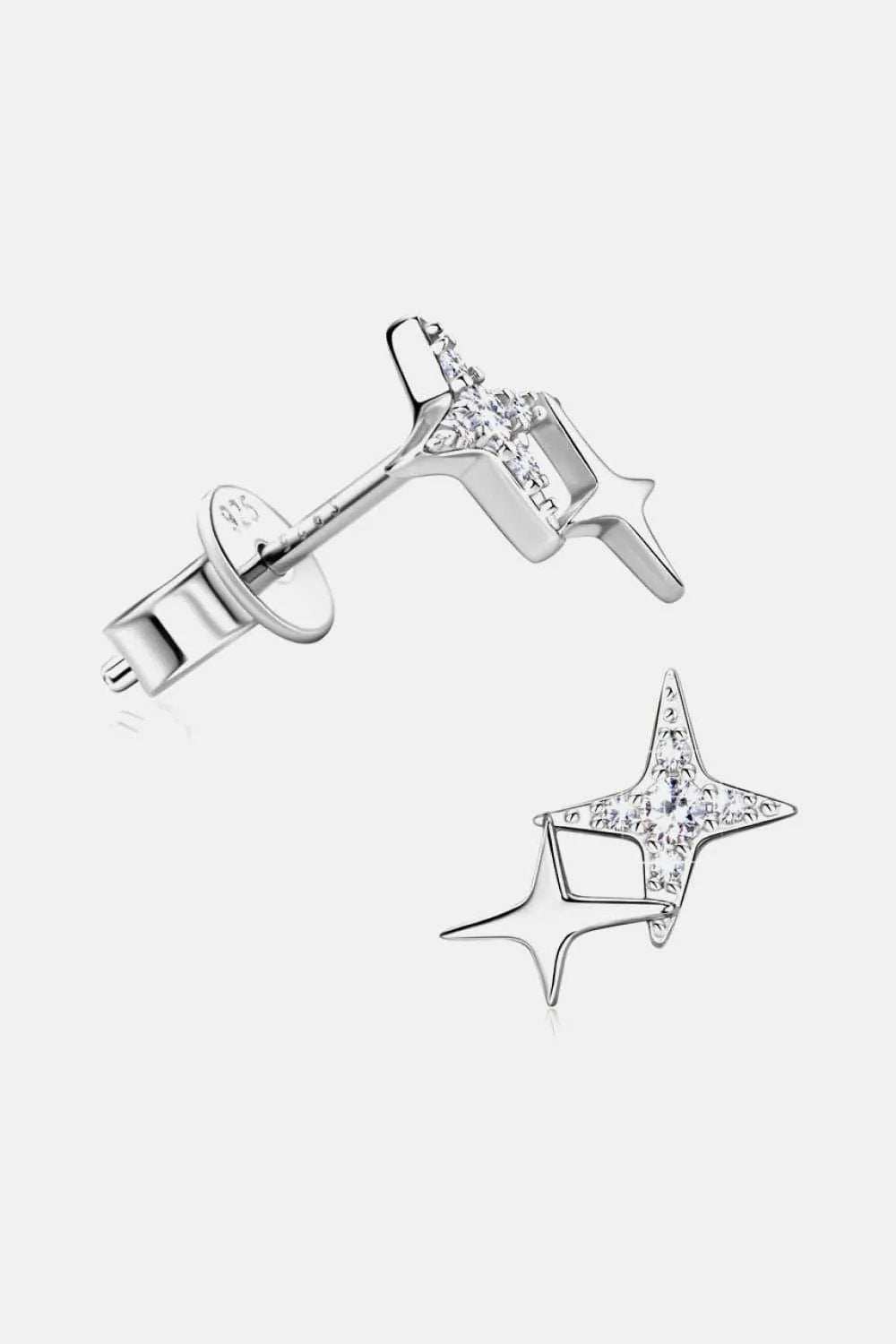 Moissanite 925 Sterling Silver Star Shape Earrings - Trendsi - Flyclothing LLC