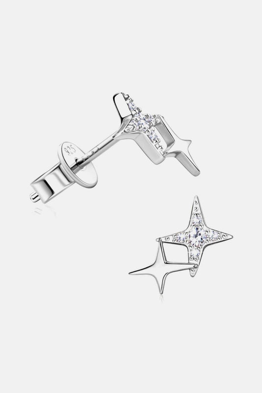 Moissanite 925 Sterling Silver Star Shape Earrings - Trendsi