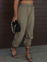 High Waist Drawstring Pants with Pockets - Trendsi
