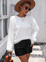 Lace Detail Cutout Long Sleeve Pullover Sweater - Trendsi - Flyclothing LLC