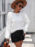 Lace Detail Cutout Long Sleeve Pullover Sweater - Trendsi