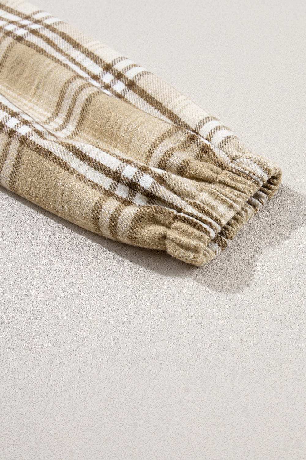 Drawstring Plaid Half Zip Raglan Sleeve Hoodie - Trendsi - Flyclothing LLC