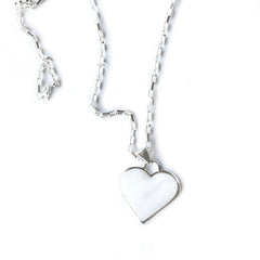 Corazon Blanco White Heart Pendant with Chain - Artisana