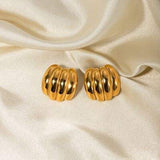 Stainless Steel Geometric Stud Earrings - Trendsi - Flyclothing LLC