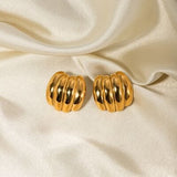 Stainless Steel Geometric Stud Earrings - Trendsi