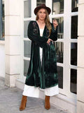 Plus Size Printed Open Front Long Sleeve Cardigan - Trendsi - Flyclothing LLC