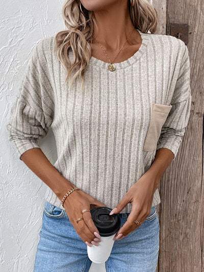 Round Neck Dropped Shoulder T-Shirt - Trendsi - Flyclothing LLC