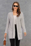 Pocketed Open Front Long Sleeve Cardigan - Trendsi - Flyclothing LLC