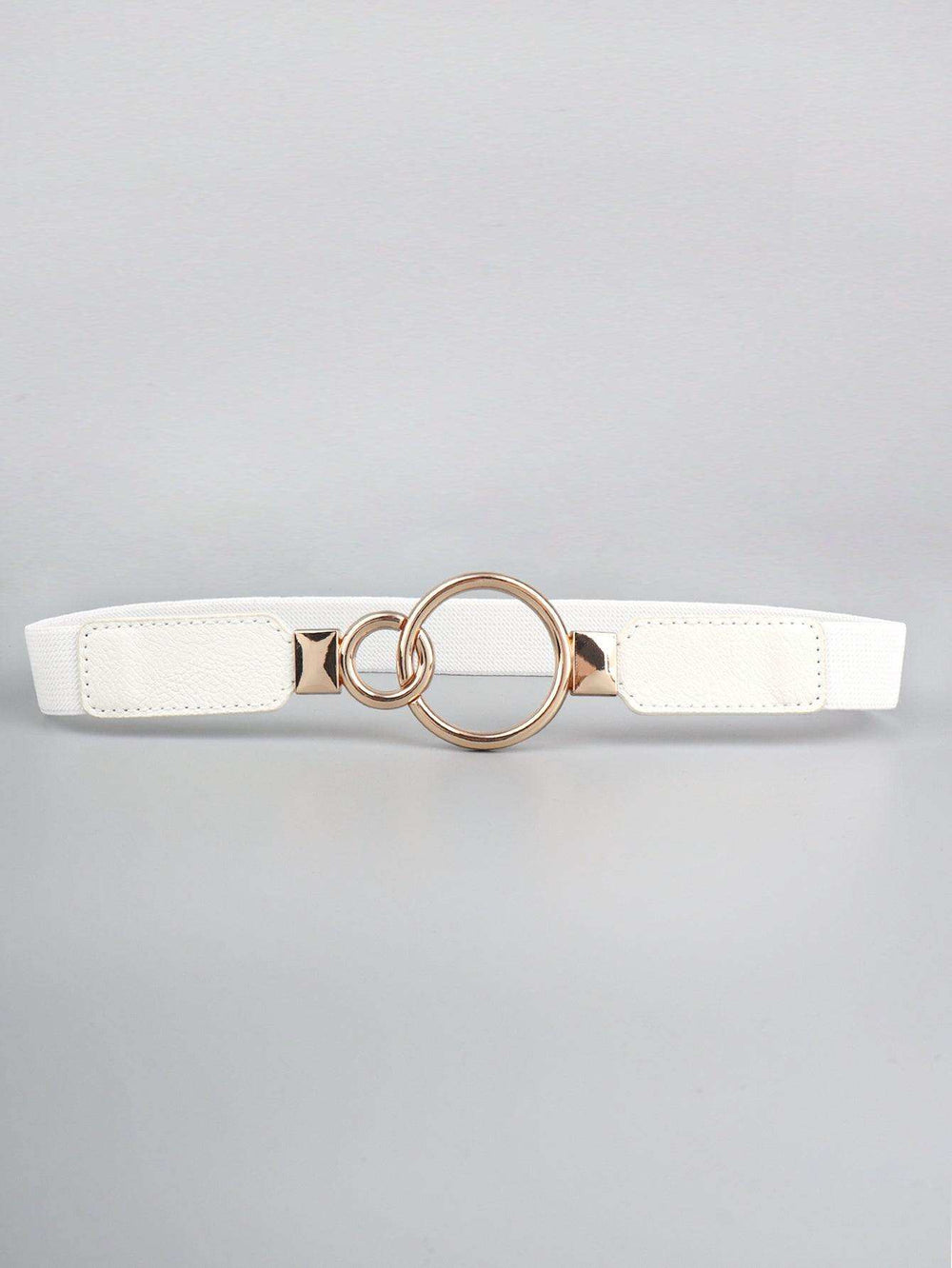 Double Ring Buckle Elastic PU Belt - Trendsi - Flyclothing LLC