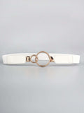 Double Ring Buckle Elastic PU Belt - Trendsi - Flyclothing LLC