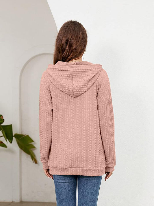 Raglan Sleeve Front Pocket Hoodie - Trendsi