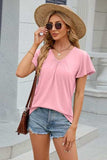 V-Neck Flutter Sleeve T-Shirt - Trendsi - Flyclothing LLC