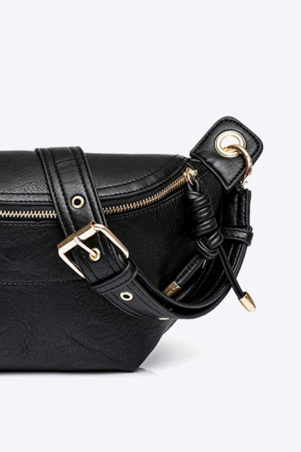 PU Leather Chain Strap Crossbody Bag - Trendsi - Flyclothing LLC