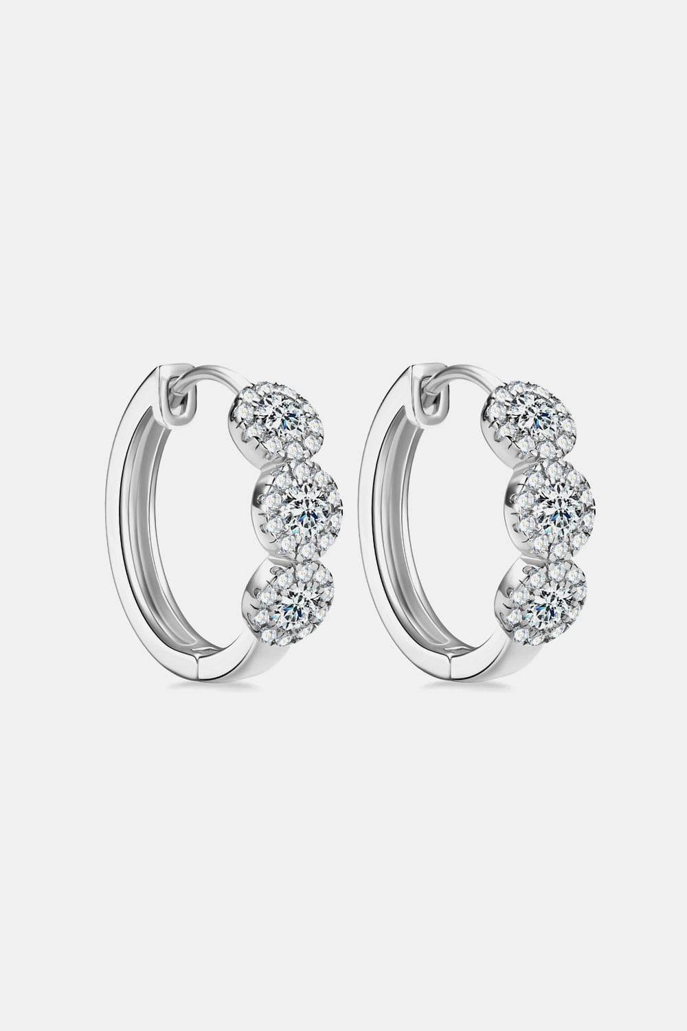 Moissanite 925 Sterling Silver Huggie Earrings - Trendsi