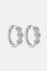 Moissanite 925 Sterling Silver Huggie Earrings - Trendsi - Flyclothing LLC