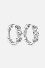 Moissanite 925 Sterling Silver Huggie Earrings - Trendsi