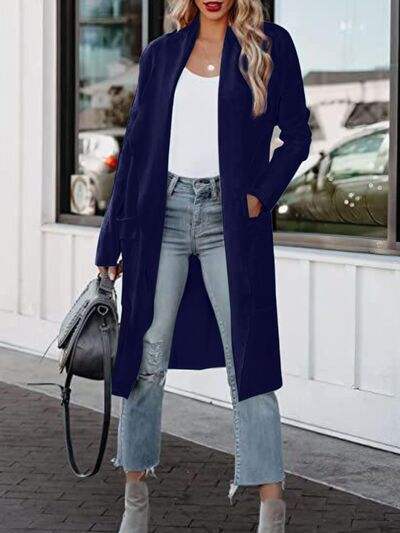 Open Front Dropped Shoulder Outerwear - Trendsi - Flyclothing LLC