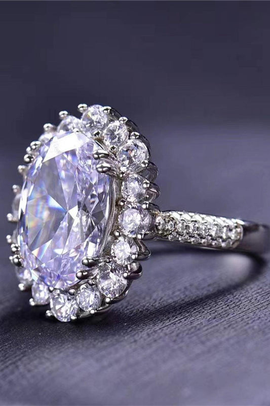 8 Carat Oval Moissanite Ring - Trendsi